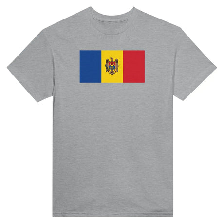 T-shirt drapeau moldavie brodé coton mélangé manches longues