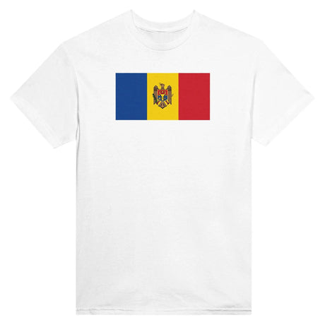 T-shirt drapeau moldavie brodé coton mélangé manches longues