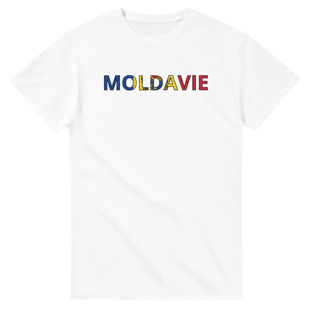 T-shirt drapeau moldavie en écriture - pixelforma