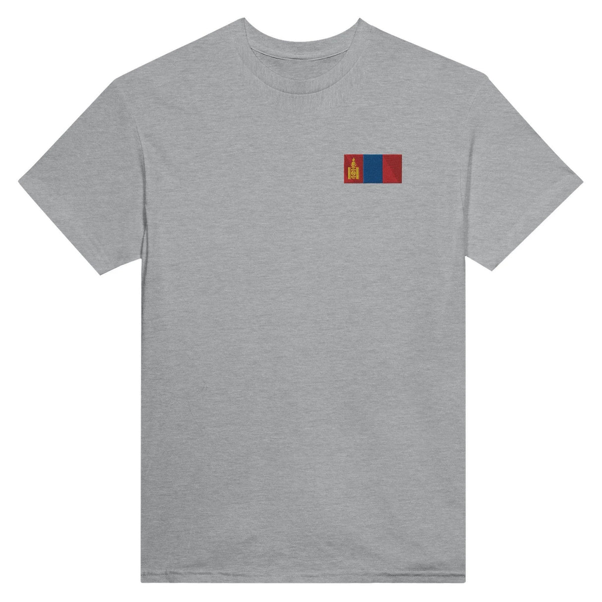 T-shirt drapeau mongolie broderie couleur coton mélangé