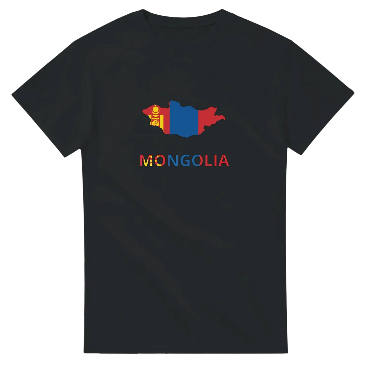 T-shirt drapeau mongolie carte - pixelforma