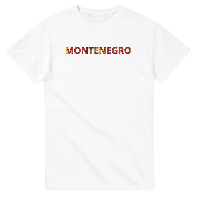 T-shirt drapeau monténégro en écriture - pixelforma