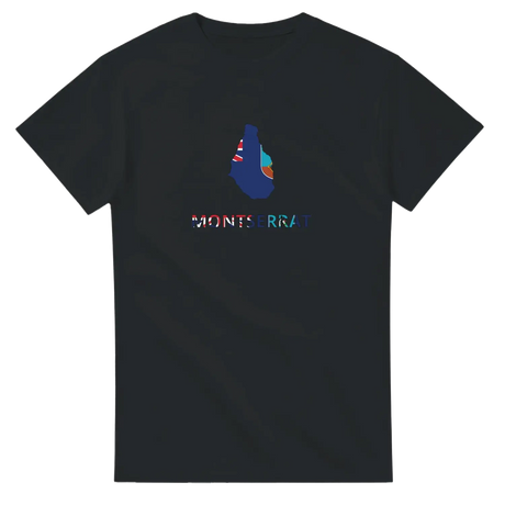 T-shirt drapeau montserrat en carte - pixelforma