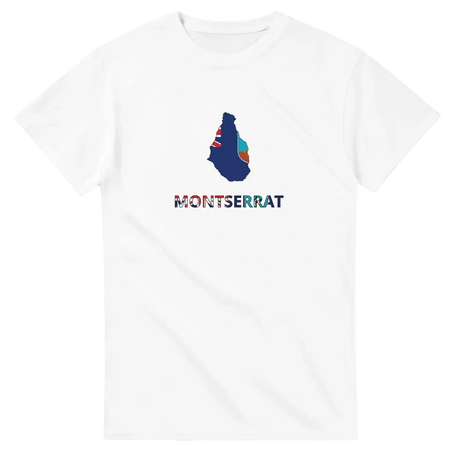 T-shirt drapeau montserrat en carte - pixelforma