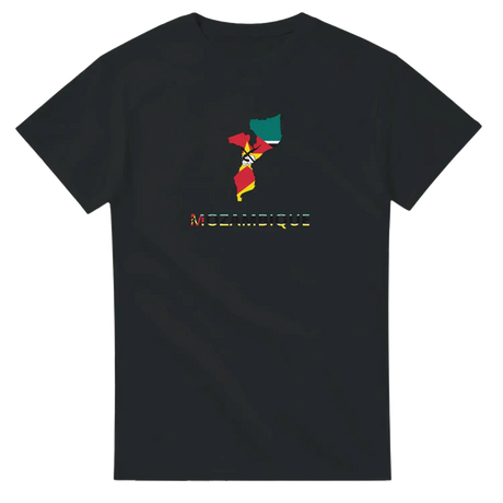 T-shirt drapeau mozambique en carte - pixelforma