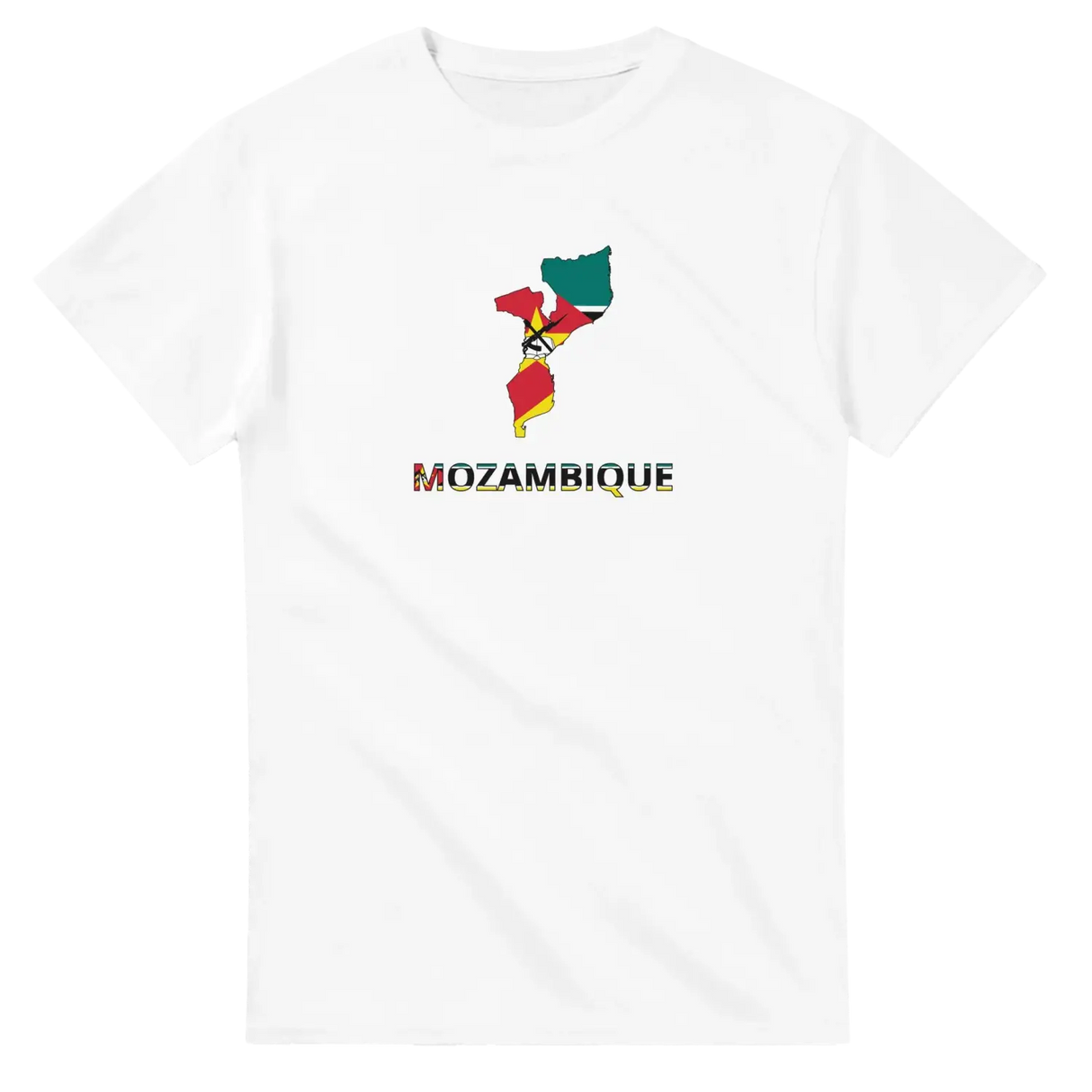 T-shirt drapeau mozambique en carte - pixelforma