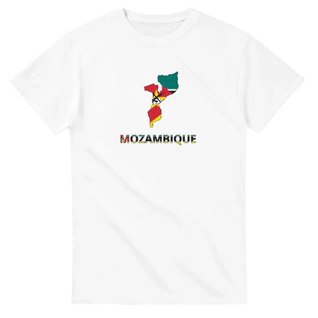 T-shirt drapeau mozambique en carte - pixelforma