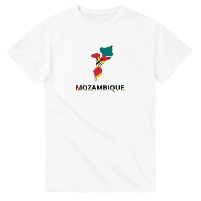 T-shirt drapeau mozambique en carte - pixelforma