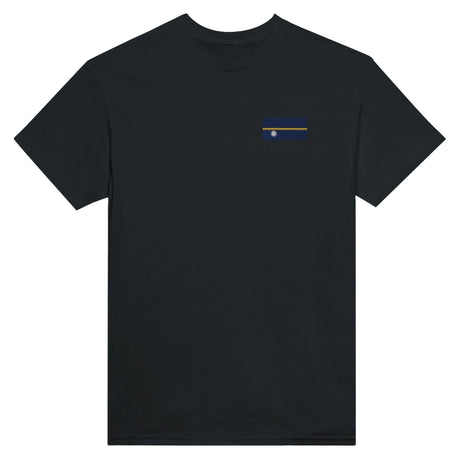 T-shirt drapeau nauru broderie couleur coton mélangé