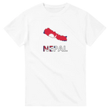 T-shirt drapeau népal en carte - pixelforma