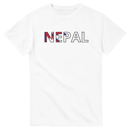 T-shirt Drapeau Népal en écriture - Pixelforma 