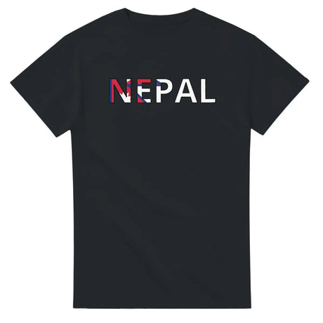 T-shirt Drapeau Népal en écriture - Pixelforma 