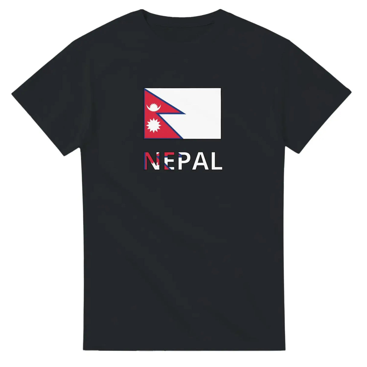 T-shirt drapeau népal en texte - pixelforma