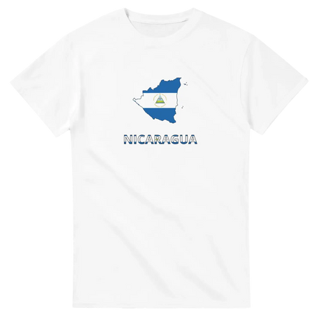 T-shirt drapeau nicaragua en carte - pixelforma