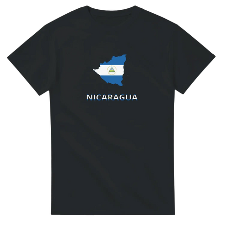 T-shirt drapeau nicaragua en carte - pixelforma