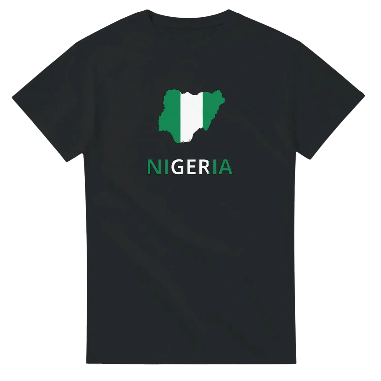 T-shirt drapeau nigeria en carte - pixelforma