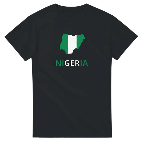 T-shirt drapeau nigeria en carte - pixelforma