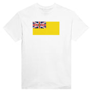 T-shirt drapeau niue imprimé en coton mélangé