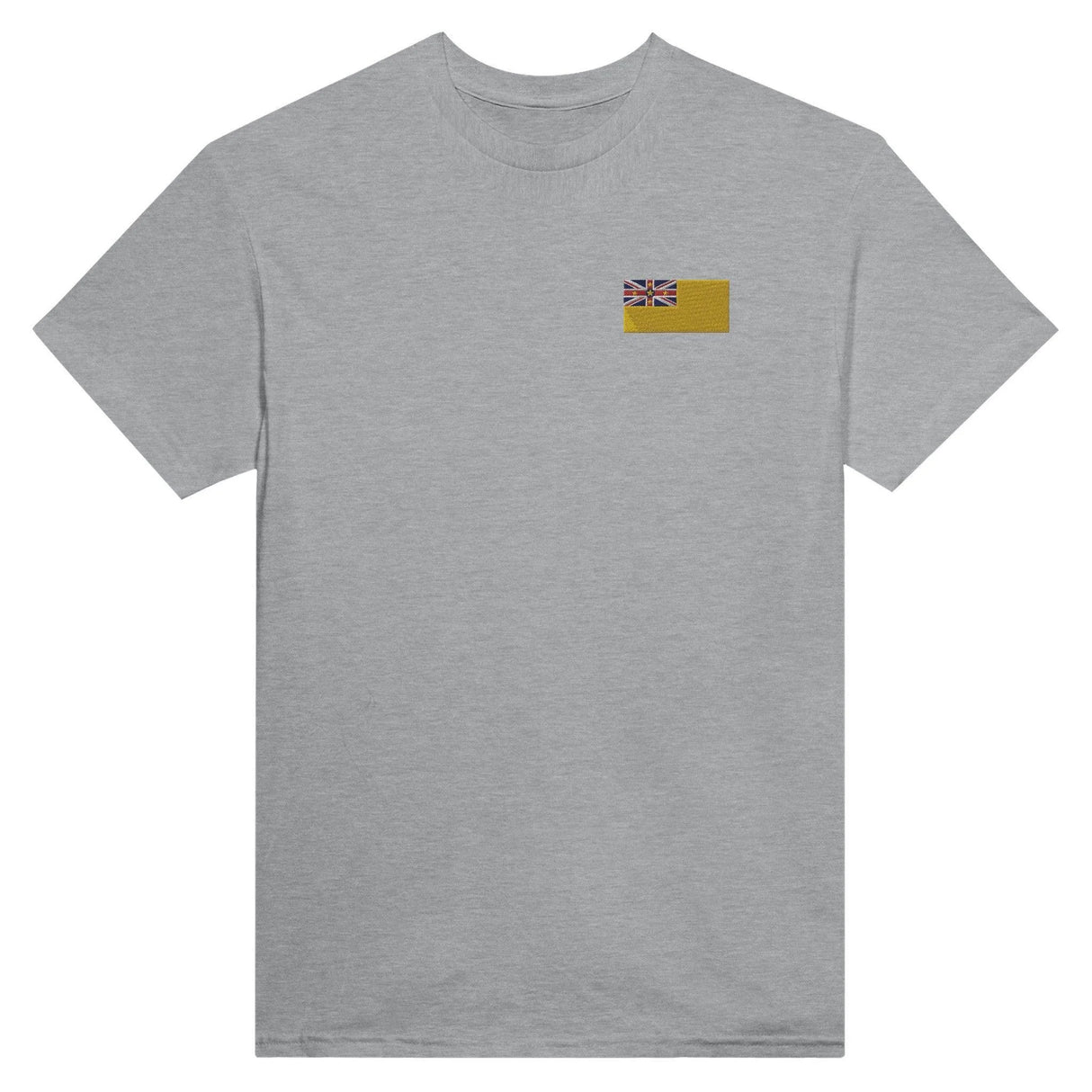 T-shirt drapeau niue broderie couleur en coton mélangé