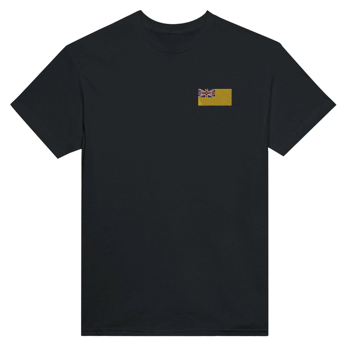 T-shirt drapeau niue broderie couleur en coton mélangé