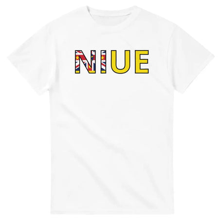 T-shirt Drapeau Niue en écriture - Pixelforma 