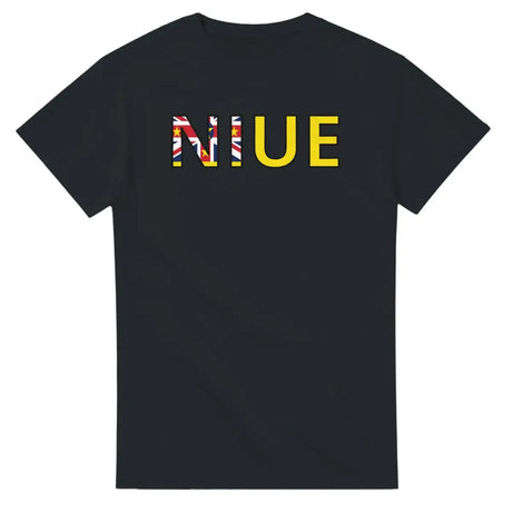 T-shirt Drapeau Niue en écriture - Pixelforma 