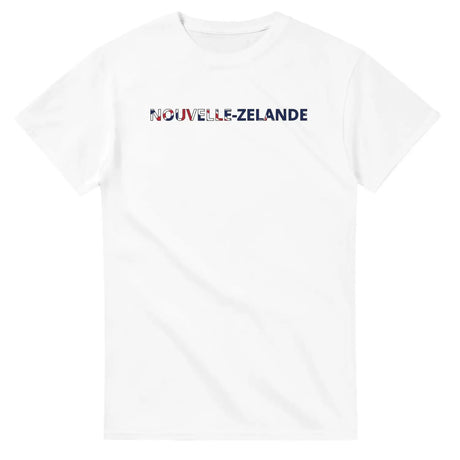 T-shirt drapeau nouvelle-zélande en écriture - pixelforma