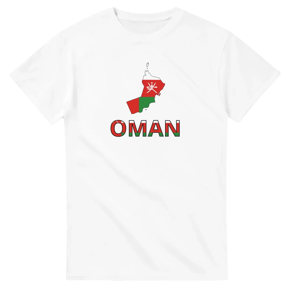 T-shirt drapeau oman en carte - pixelforma