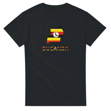 T-shirt drapeau ouganda en carte - pixelforma