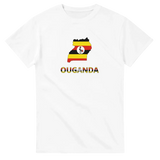 T-shirt drapeau ouganda en carte - pixelforma