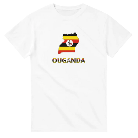 T-shirt drapeau ouganda en carte - pixelforma