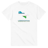 T-shirt drapeau ouzbékistan carte - pixelforma