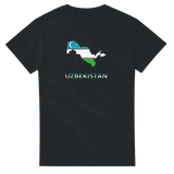 T-shirt drapeau ouzbékistan carte - pixelforma