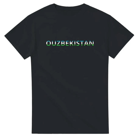 T-shirt drapeau ouzbékistan en écriture - pixelforma