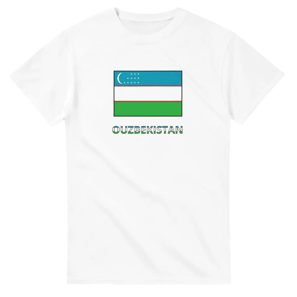 T-shirt drapeau ouzbékistan en texte - pixelforma