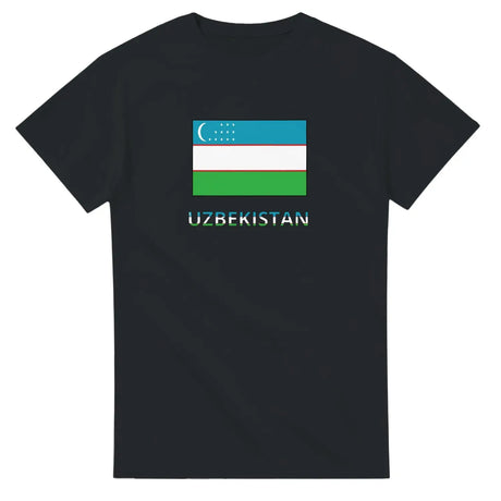 T-shirt drapeau ouzbékistan texte - pixelforma