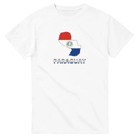 T-shirt drapeau paraguay en carte - pixelforma