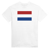 T-shirt drapeau pays-bas coton mélangé brodé élégant