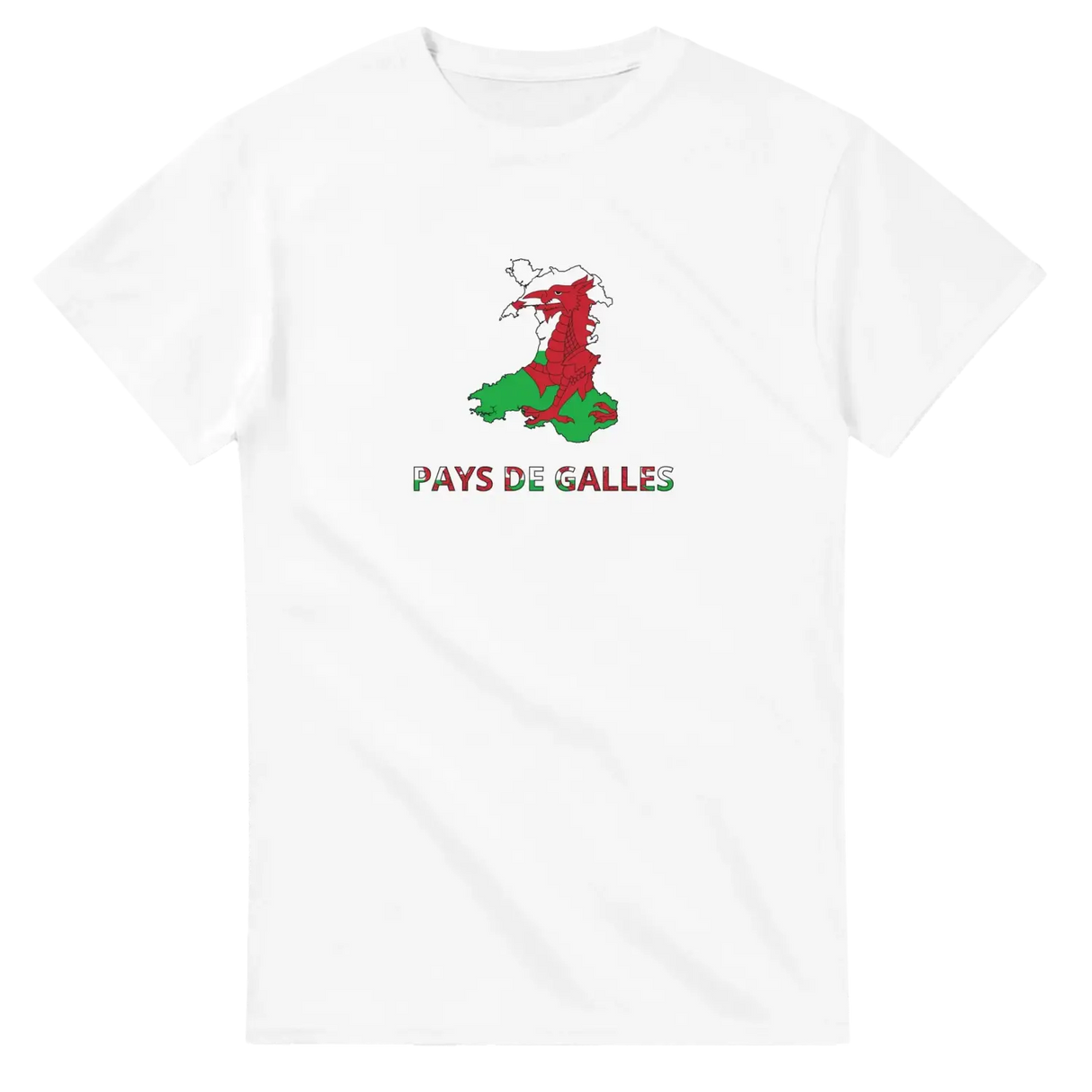 T-shirt drapeau pays de galles en carte - pixelforma