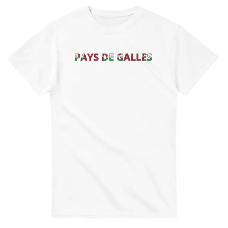 T-shirt drapeau pays de galles en écriture - pixelforma