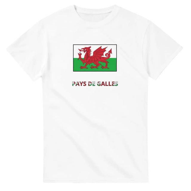 T-shirt drapeau pays de galles en texte - pixelforma