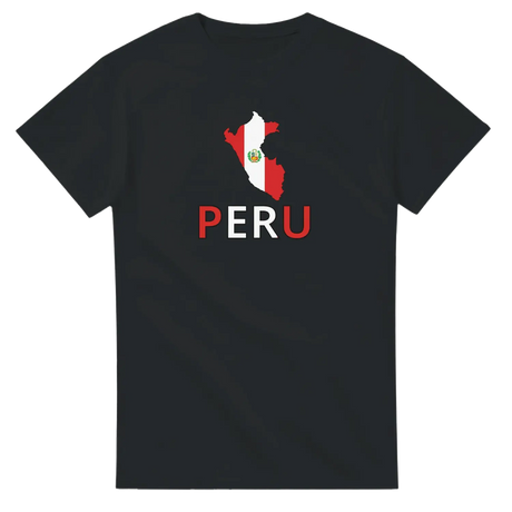 T-shirt drapeau pérou carte - pixelforma