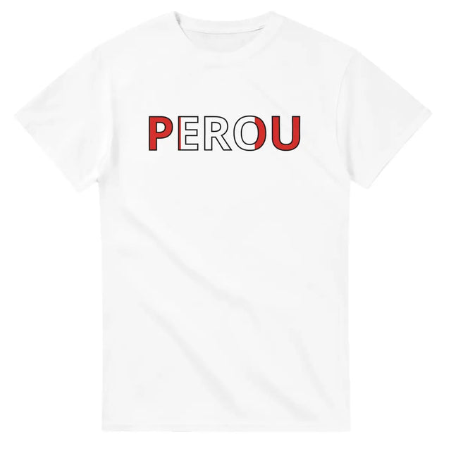 T-shirt Drapeau Pérou en écriture - Pixelforma 