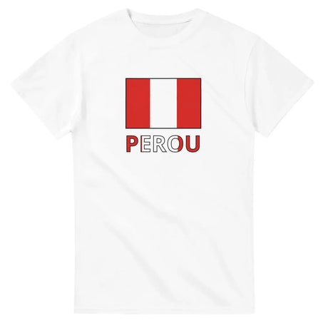 T-shirt drapeau pérou en texte - pixelforma