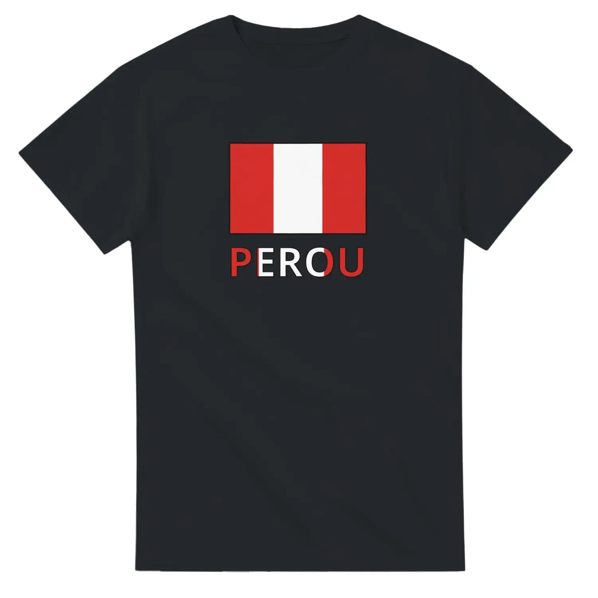 T-shirt drapeau pérou en texte - pixelforma