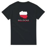 T-shirt drapeau pologne en carte - pixelforma