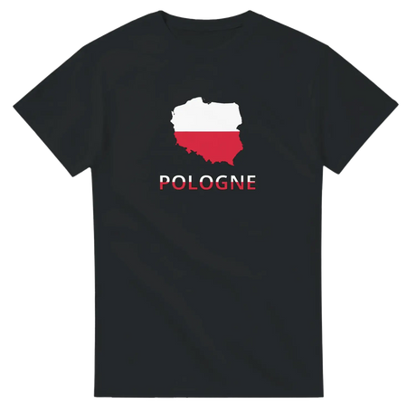 T-shirt drapeau pologne en carte - pixelforma