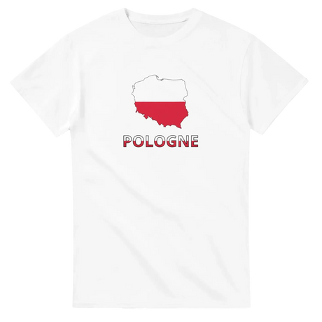 T-shirt drapeau pologne en carte - pixelforma