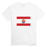 T-shirt drapeau polynésie française brodé coton mélangé