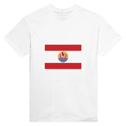 T-shirt drapeau polynésie française imprimé coton mélangé